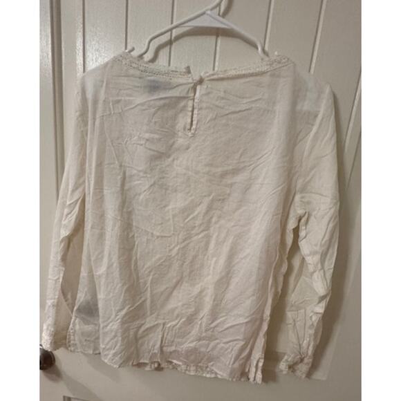 Lauren Ralph Lauren Open Lace Inset Pintuck Blouse NWT M - Picture 3 of 8